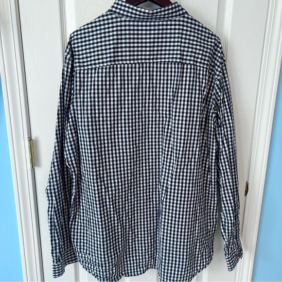 Columbia-Men’s Button Down Collared Shirt-Navy Checkered Pattern-Size XL - Picture 7 of 10